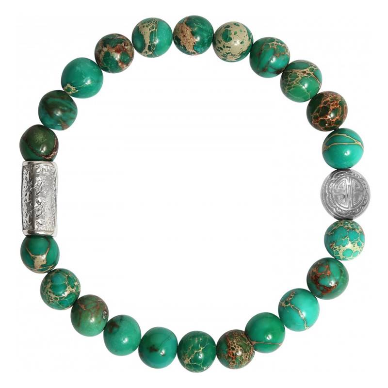 Green Sea Jasper & Steel Bracelet - Lauren Steven