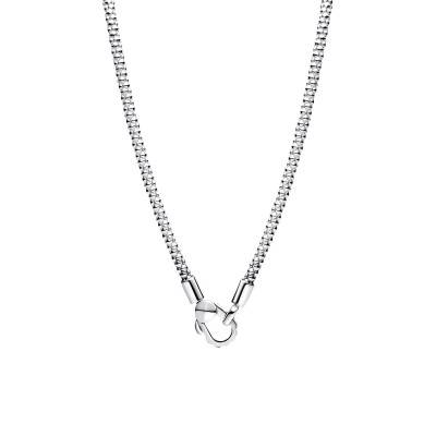Collier Fermoir Clouté & Chaîne en Argent 925, Longueur 45 cm - Pandora