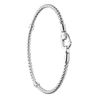 925 Silver Studded Clasp Chain Bracelet, Length 16 cm to 23 cm - Pandora