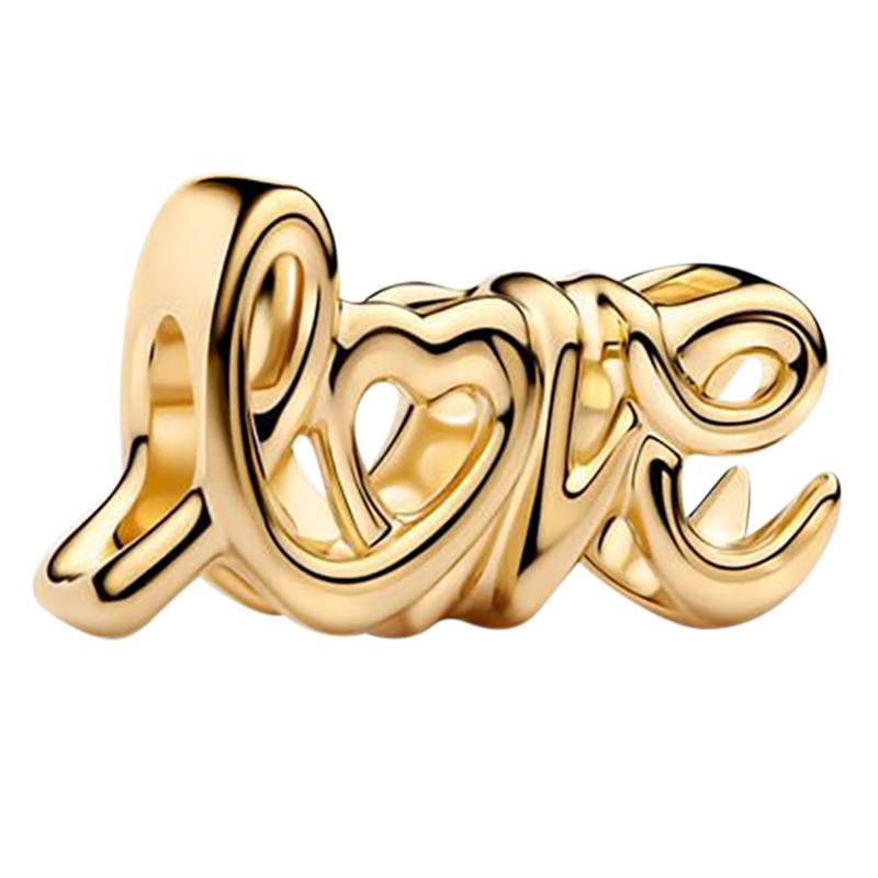 Gold Handwritten Love Charm - Pandora