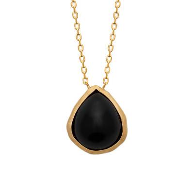 Collier Agate Noire Isaure, Longueur 45 cm - Ana & Cha
