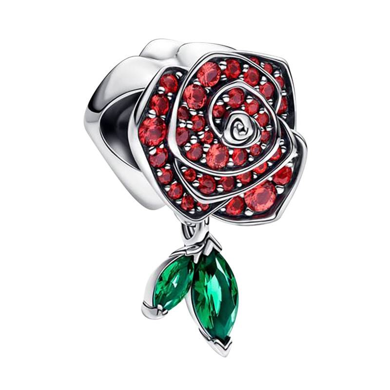 925 Silver Sparkling Rose Charm - Pandora