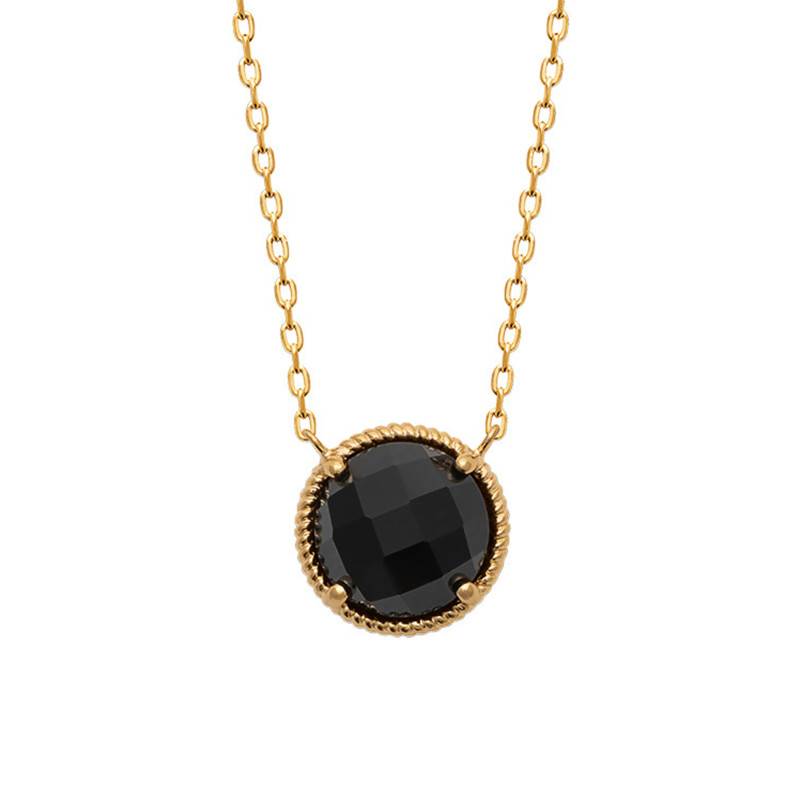 Lise Black Agate Necklace, Length 45 cm - Ana & Cha
