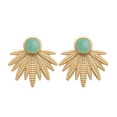 Gina 18K Yellow Gold-Plated & Aventurine Earrings - Ana & Cha