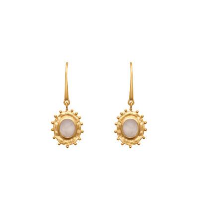 Créoles Odile, plaqué or & quartz rose - Ana & Cha