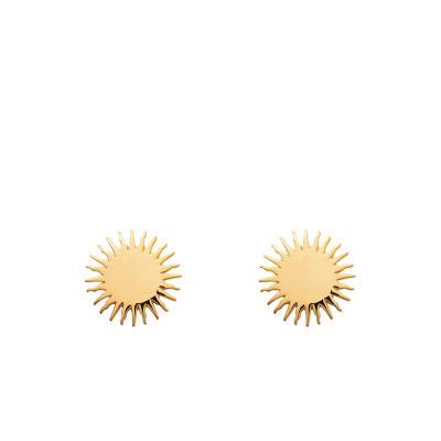 Puces d'Oreilles Bianca Plaqué Or Jaune - Ana & Cha