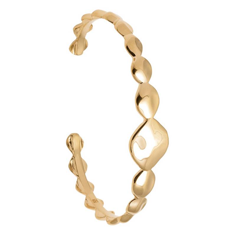 Colette Yellow Gold-Plated Open Bangle, 58 mm Diameter - Ana & Cha