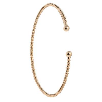Ella Yellow Gold-Plated Open Bangle, 58 mm Diameter - Ana & Cha