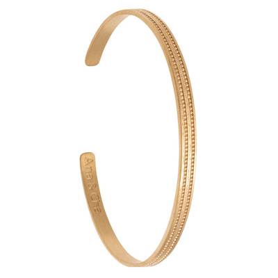 Hanna Yellow Gold-Plated Open Bangle, 58 mm Diameter - Ana & Cha