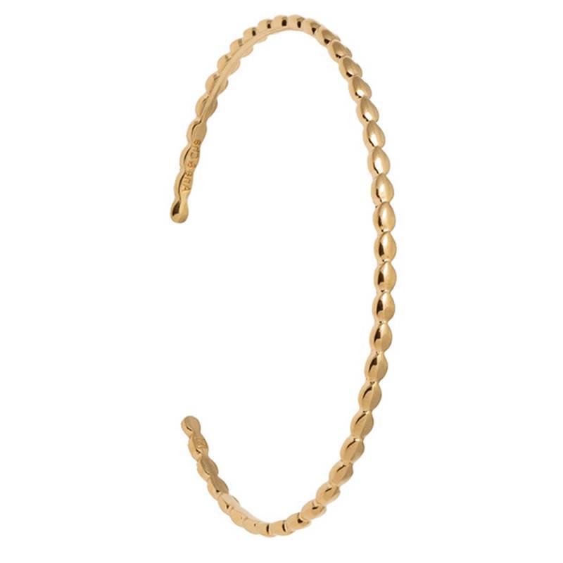 Noha Yellow Gold-Plated Open Bangle, 58 mm Diameter - Ana & Cha