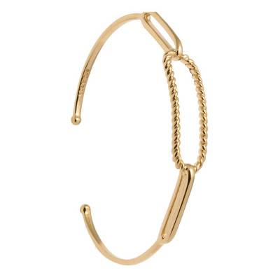 Marina Yellow Gold-Plated Open Bangle, 58 mm Diameter - Ana & Cha