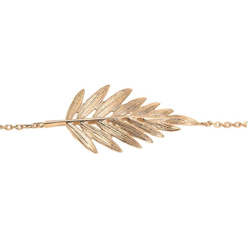 Yellow 18K Gold-Plated Lily Bracelet, 16 cm to 18 cm Length - Ana & Cha