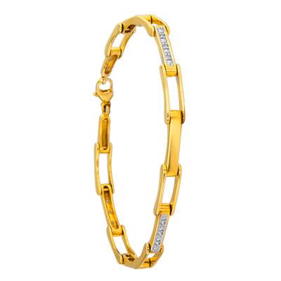 Bracelet Laly Or Jaune 750 & Diamants, Longueur 16,50 cm - Ancelys