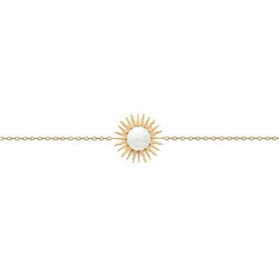 18K Yellow Gold-Plated Mother-of-Pearl Blanchette Bracelet, 18 cm - Ana & Cha
