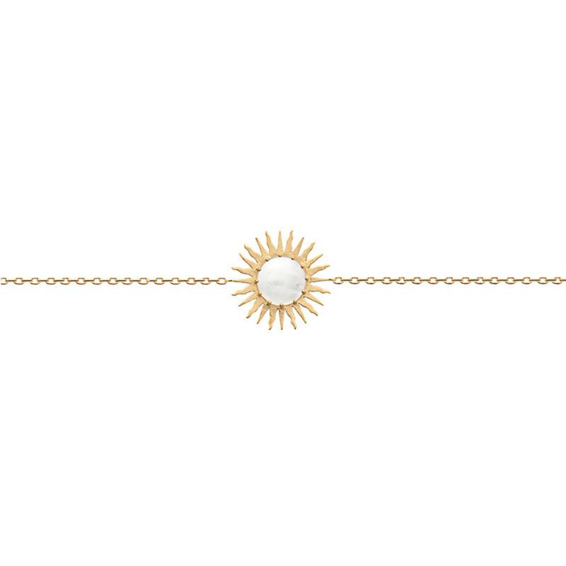 18K Yellow Gold-Plated Mother-of-Pearl Blanchette Bracelet, 18 cm - Ana & Cha