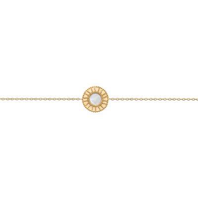 Bracelet Pauline Plaqué Or Jaune & Nacre, Longueur 18 cm - Ana & Cha