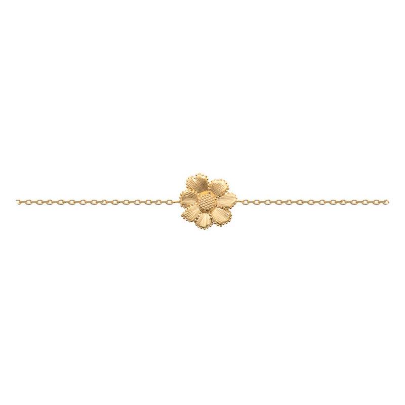 Flora Yellow Gold Plated Bracelet, Length 18 cm - Ana & Cha