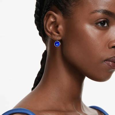 Boucles d'oreilles Bella Métal Rhodié & Cristaux Bleus - 5724292 - Swarovski