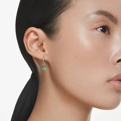 Boucles d'oreilles Attract Métal Doré & Cristaux Verts - 5723564 - Swarovski