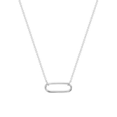 Collier Chaîne Forçat Ronde & Pendentif Ovale, Argent 925, Longueur 42 cm - Artemis