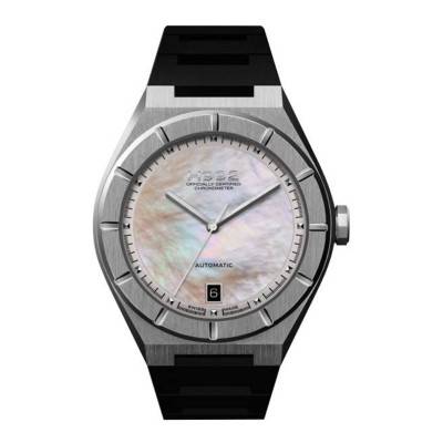 Montre H2 Mother of Pearl + Silver Bracelet Caoutchouc - H992