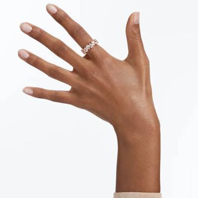 Bague Matrix Vittore Métal Doré Rose & Cristaux Blancs - 5690091 - Swarovski