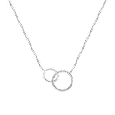 Collier Forçat ronde & Anneaux Entrelacés en Argent 925, Longueur 45 cm - Artemis