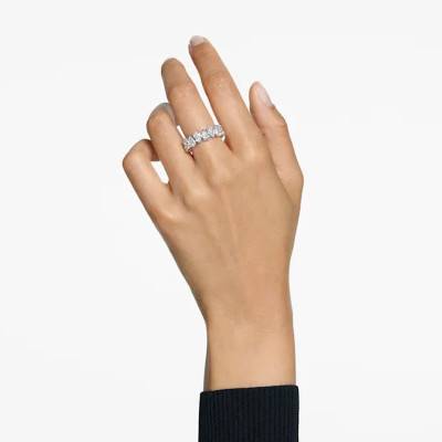 Matrix Vittore Ring in Rhodium-Plated Metal & White Crystals - 5689468 - Swarovski