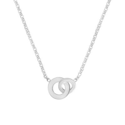 Collier Jaseron & Anneaux Entrelacés en Argent 925, Longueur 45 cm - Artemis