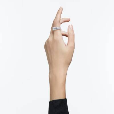 Matrix Vittore Ring in Rhodium-Plated Metal & White Crystals - 5709275 - Swarovski