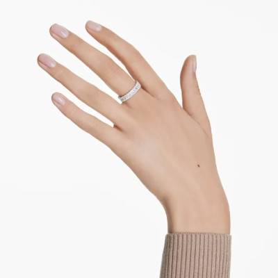 Matrix Ring in Rhodium-Plated Metal & White Crystals - 5714334 - Swarovski