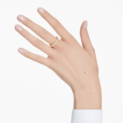 Imber Gold-Tone Metal & White Crystal Ring - 5714309 - Swarovski