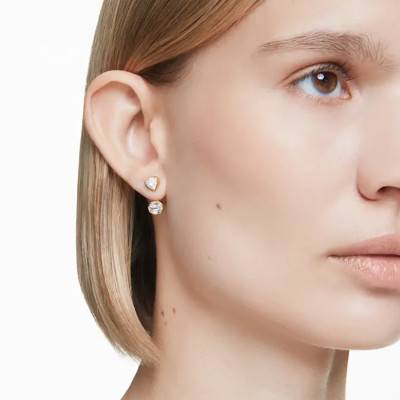 Imber Gold-Tone Metal & White Crystals Earrings - 5705461 - Swarovski