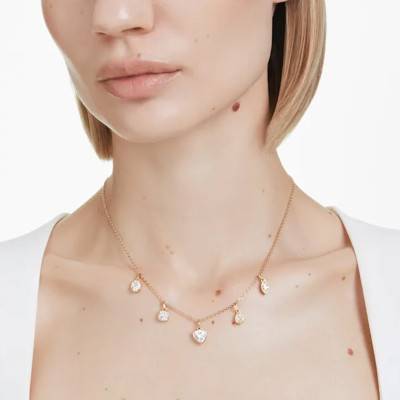 Imber Gold-Tone Metal & White Crystals Necklace, Length 42 cm to 49 cm - 5705463 - Swarovski
