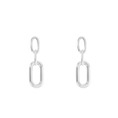 Boucles d'oreilles Mailles Ovales en Argent 925 - Artemis