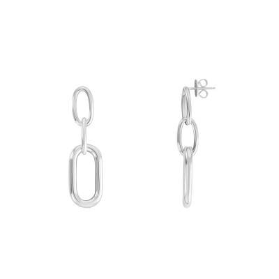 Boucles d'oreilles Mailles Ovales en Argent 925 - Artemis