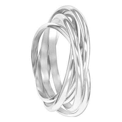 Bracelets 5 Fils 1/2 Jonc en Argent 925, Diamètre 6,00 à 7,00 cm, Largeur 1,50 cm - Artemis