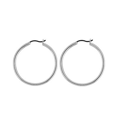 Boucles d'oreilles créoles argent massif, Diamètre 40 mm - Artemis