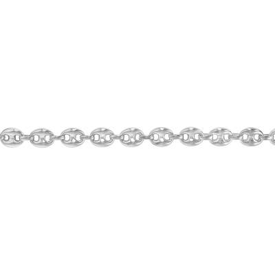 925 Silver Coffee Bean Chain Bracelet, Length 20.50 cm, Width 0.80 mm - Artemis