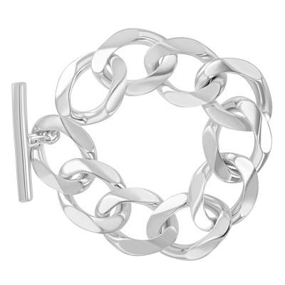Bracelet Maille Gourmette TGM en Argent 925, Largeur 3 mm, Longueur 22 cm - Artemis