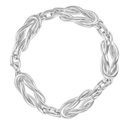 Bracelet Mailles Noeuds en Argent 925, Longueur 18,5 cm - Artemis