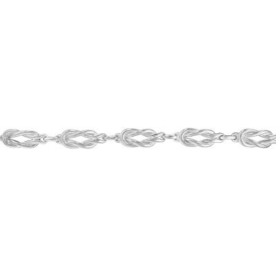 Bracelet Mailles Noeuds en Argent 925, Longueur 18,5 cm - Artemis