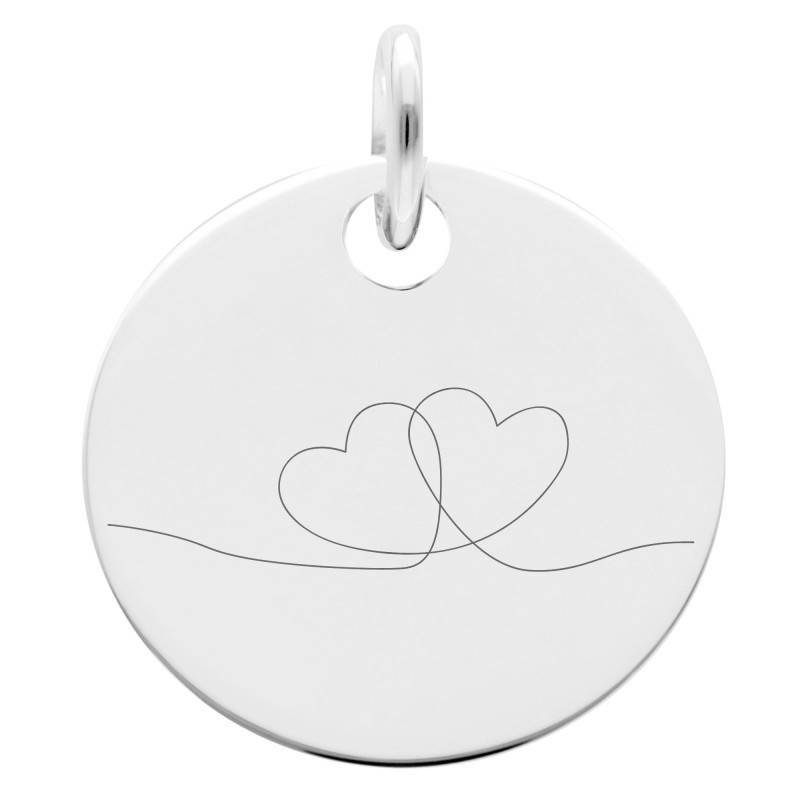 Heart Line 925 Silver Medallion, 19 mm Diameter - Lumiosa