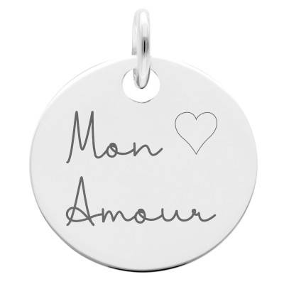 Médaille Mon Amour en Argent 925, Diamètre 19 mm - Lumiosa