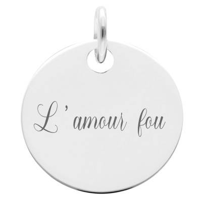 Médaille L'Amour Fou en Argent 925, Diamètre 19 mm - Lumiosa