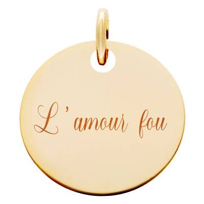 Médaille L'Amour Fou en Plaqué Or Jaune, Diamètre 19 mm - Lumiosa