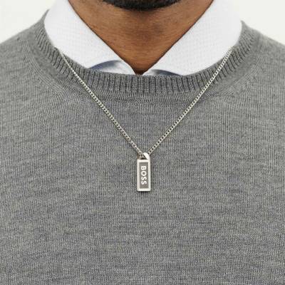 Collier Kassy Emblem en Acier, Longueur 56 cm - 1580677 - Boss