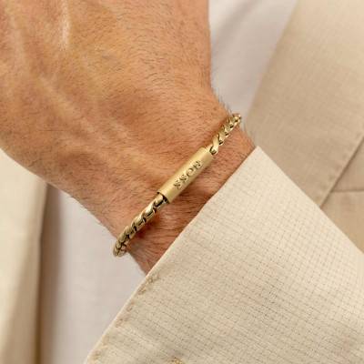 Bracelet Doran en Acier Doré, Longueur 18 à 19 cm - 1580696 - Boss
