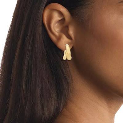 Gold-Tone Steel CK Spiral Hoop Earrings - 35000765 - Calvin Klein