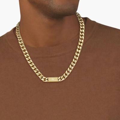 Gold-Tone Steel Backhand Necklace - 2040434, 54 cm - Lacoste